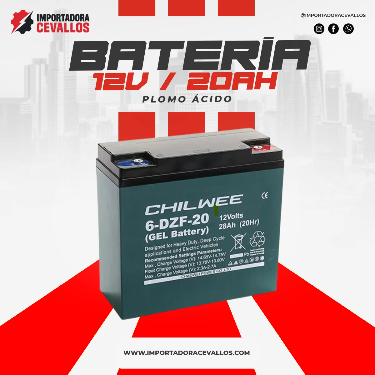 Batería 12V / 20Ah - Chilwee