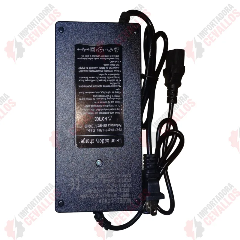 Especificaciones del cargador para moto eléctrica de litio 60V 2A