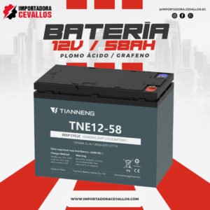 Batería Tianneng 12V 58Ah para moto eléctrica