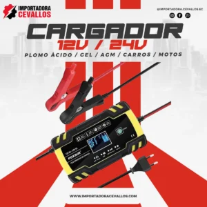 Cargador Inteligente de Baterías 12V 8A / 24V 4A con Pantalla LCD y Modo Reparación