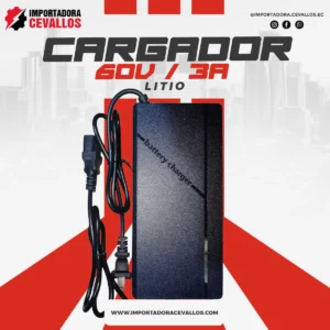 Cargador para moto eléctrica de batería de litio 60V 3A