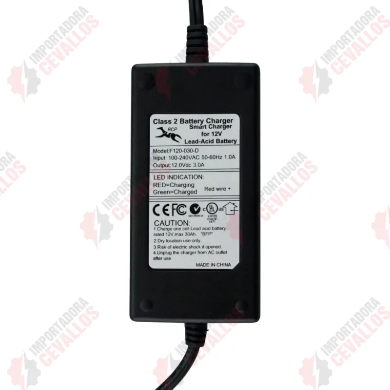 Especificaciones del cargador 12V 12AH de plomo-ácido