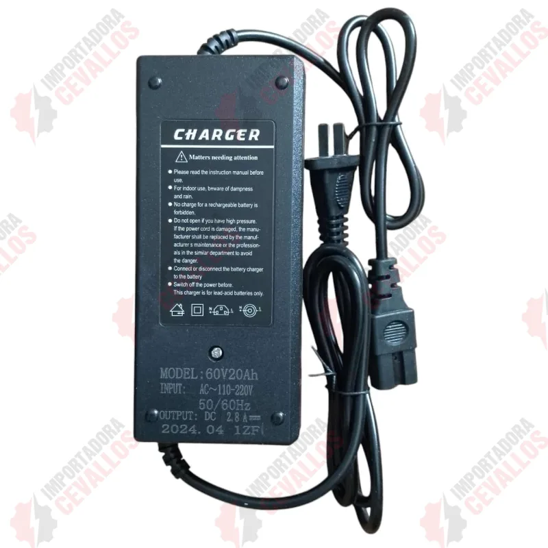 Especificaciones del cargador para moto eléctrica de plomo-ácido 60V 20AH