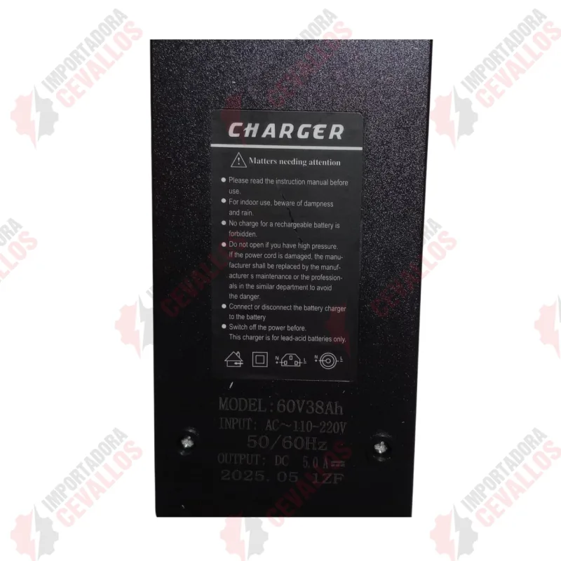 Especificaciones del cargador para moto eléctrica de plomo-ácido 60V 38AH