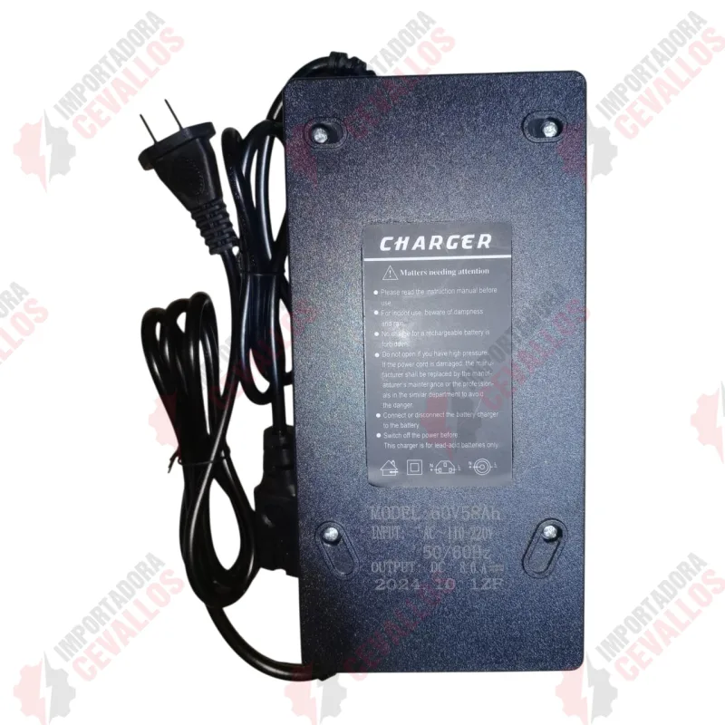 Especificaciones del cargador para moto eléctrica de plomo-ácido 60V 58AH